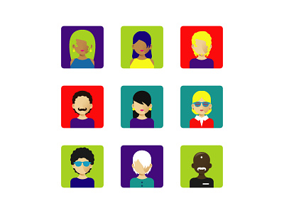 colorful avatar avatar colorful icon set profile