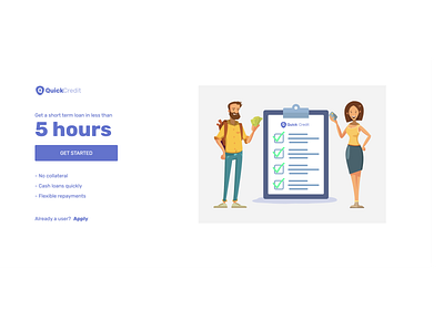 QuickCredit LandingPage design typography ui