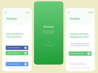 Shopingo clean design green mobile app mobile design mobile ui shopping app simple sketch ui ux