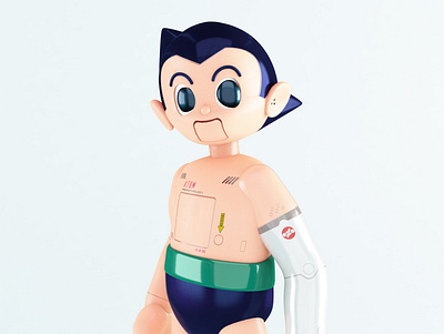Tetsuwam ATOM/Astro Boy tribute 01 3d modeling android anime astro boy astroboy atom bjork characterdesign cinema 4d cyberpunk fanart illustration manga motion design osamu tezuka robot tribute