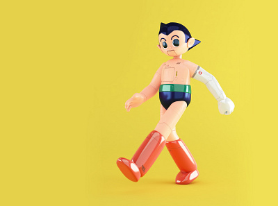 ASTRO BOY/Tetsuwam ATOM tribute 05 3d art 3d illustration android anime astro boy astroboy c4d character design cinema 4d cyberpunk fanart illustration manga motion design osamu tezuka robot walking