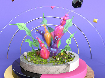 Alien Botany 3d 3d art 3d illustration botany c4d cinema 4d flower octane render