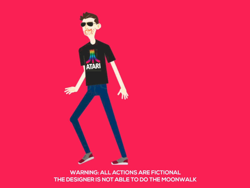 Warning: this moonwalk is fiction! 2d aftereffects animation avatar character characterdesign duik illustrator moonwalk moonwalker motiondesign motiongraphics