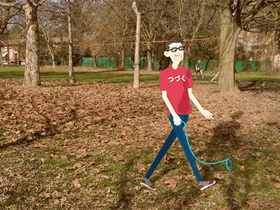I brought out my invisible dog to the park ;) 2d aftereffects animation characterdesign compositing dog duik illustration illustrator motiondesign motiongraphics tracking