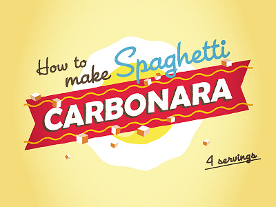 Intro - How to make Spaghetti Carbonara 2d animation bacon carbonara egg mograph motiondesign motiongraphics pasta recipe spaghetti