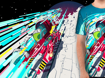 Faster then GAME OVER_ ftgo scifi tshirt videogame wipeout