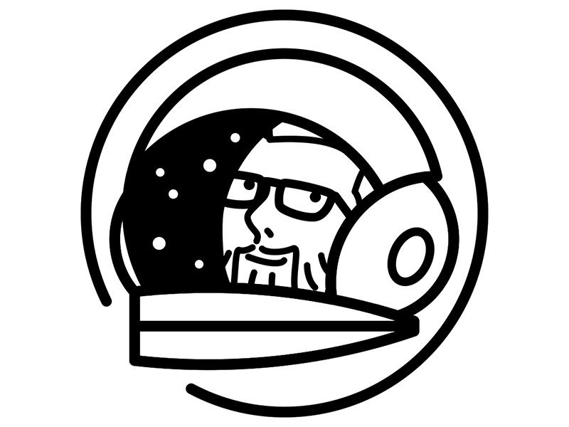My personal logo in motion astronaut cosmonaut deckard977 depot977 gif illustrator logo logodesign loop personalidentity process wip