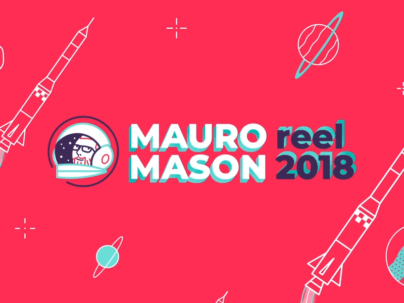 Motion Reel 2018 INTRO - cropped 2d animation astronaut intro mograph motion design motion graphics motion reel rocket showreel space rocket