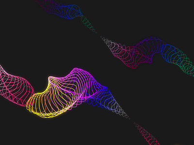 Test // Waves + Dots + Wireframes // 002 abstract aftereffects dots mograph motiondesign motiongraphics noplugins spectrum test waves wip wireframes