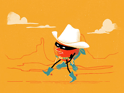 The Lone ORANGEr! v2.0 2d aftereffects animation canyon character character design deckard977 desert illustration lone ranger mauro mason motiondesign motiongraphics orange oranger ranger rubberhose western