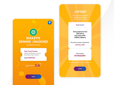 Rewards UI app coupon design icon icons lottery rewards ui uiux vector
