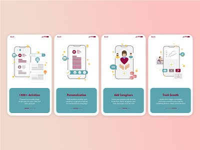 Baby App - Onboarding Screens app brand design icon icons illustration ui uiux ux vector