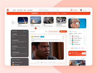 Reddit Redesign Concept brand concept design feed redesign ui uiux webdesign webportal website