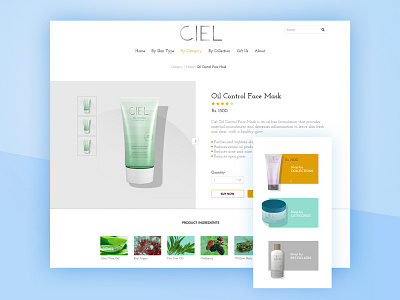 Ciel - Product Details Page beauty brand branding design service ui uiux ux webdesign website