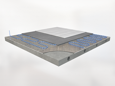 Illustration of floor heating building concrete floor illustration insulation repair thermal