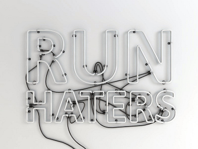 Run haters haters illustration neon run