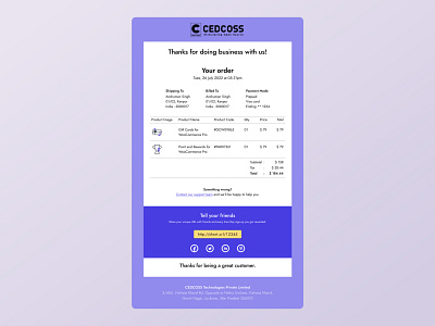 Daily UI Challenge 017 - Email Receipt design ui ux