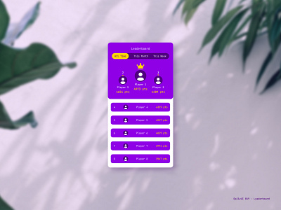 Daily UI Challenge 019 - Leaderboard design ui ux