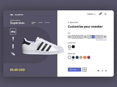 Daily UI #12 - Product Page dailyui product product page products shoes shopping sneaker