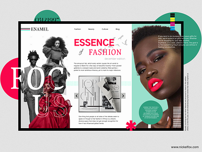 Enamel Fashion Magazine Website Design apparel blog branding dashboard debut design fashion fashionblog homepage interface landing page magazine style trend trending typography ui ux web website