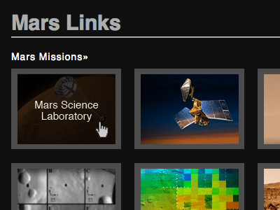 Mars Links Page Rollover black links web design