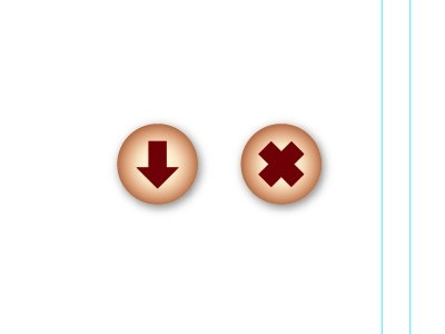 Download / Delete Buttons button buttons illustrator red
