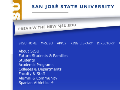 The New SJSU.edu Preview design sjsu university website