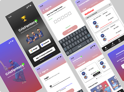 Cricfantacy Application app branding cricket cricket lover cricket score design figma logo msdhoni ui ux
