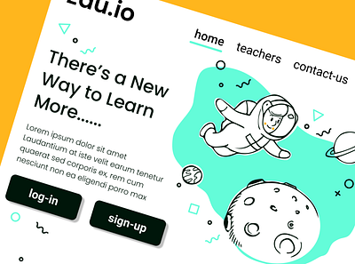 Edu.io website (educational website) black button design education figma teacher ui ux website