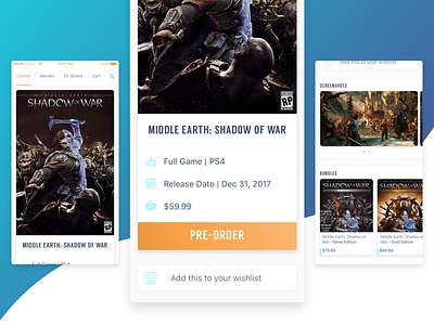 Middle Earth: Shadow of War app game interaction design ios iphone mobile product design ps4 ui video game