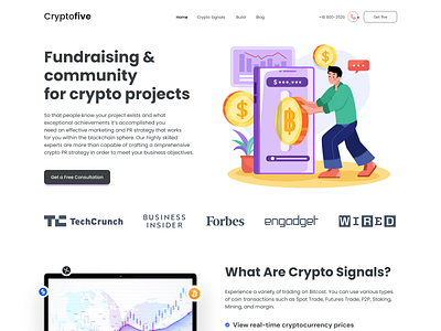 LP Crypto theme / simple design concept with illustration