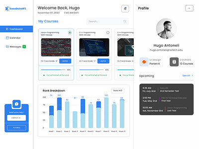 Saas Dashboard design / white theme / conceptual