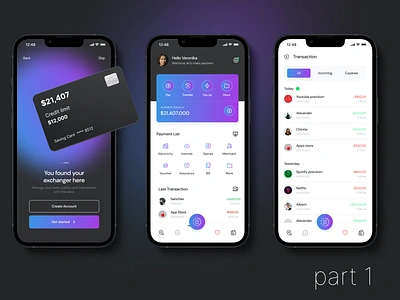 App design, mobile online Exchanger. Concept. app appdesign concept conceptdesign dark darktheme design mobileapp ui ux