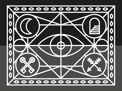 Masonic cult illustrations lines masonic symbols thick
