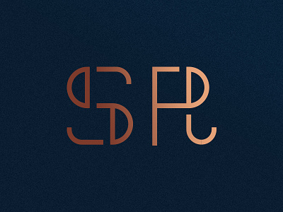 SR copper lines monogram r s type typography