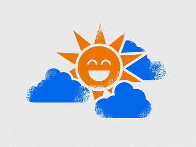 Look on the bright side bright icon illustration simple sun sunny texture