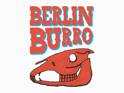 Berlin Burro illustration sketch skull type typography