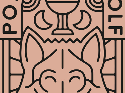 Wolf brand custom illustration lines logo type typography