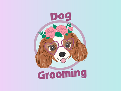 Hello pets animation art dog grooming illustration logo playoff