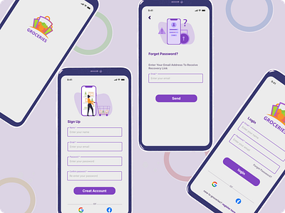 Online Grocery Shopping app art branding design groceries ui ux