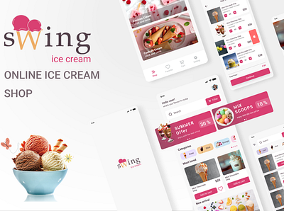 Online Ice Cream Shop app art branding design graphic design ice cream logo ui ux