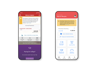 Wells Fargo iOS mobile app redesign