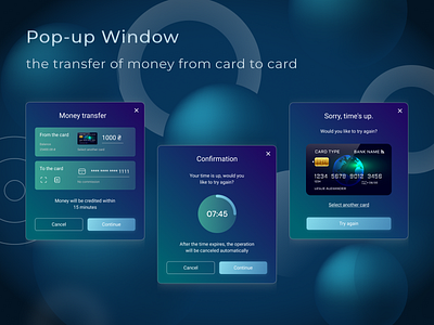 Pop-up window the transfer of money design figma illustration modal ui pop up ui web design