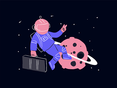 Spaceman happy illustraion illustration man minimal planet space spaceman