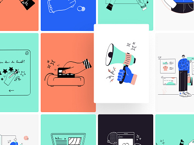 Vidily Illustrations - 40+ Illustrations pack🔥 character character design characterdesign characters design ecommerce illustration illustration design illustration kit notification ui8 website