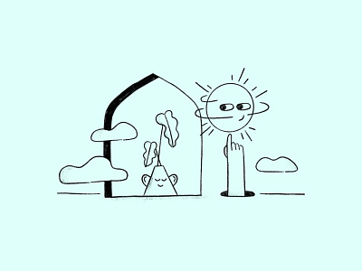Take Care character cloud design illustration love meditation minimal plant procreate procreate art sun take care