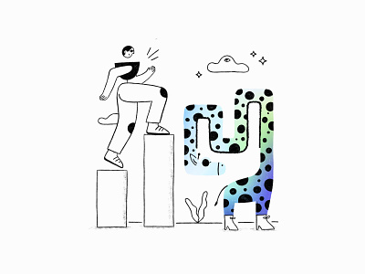 Chart character characterdesign chart cloud design giraffe illustration minimal procreate procreateapp stair