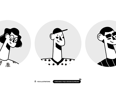🔥 Maggy Illustration Pack 🔥 2d black and white branding bw character characterdesign clean consept design flat design graphic design hero illustration logo marketing minimal search ui vector website