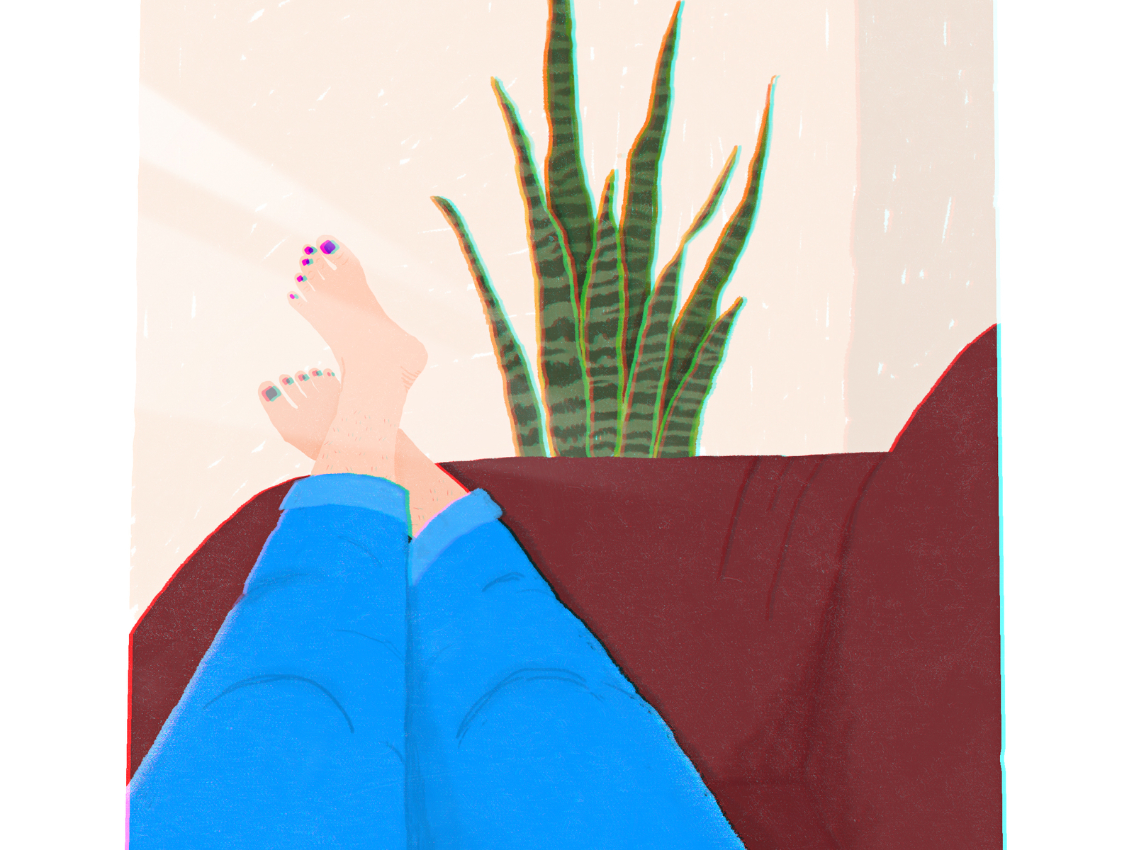 My Funny Foot foot illustration minimal painting rest