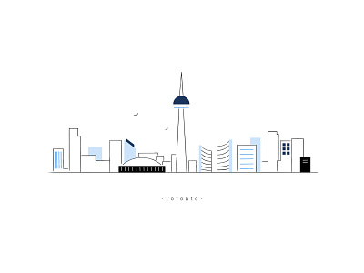 Toronto cityscape design illustration minimal toronto ui uidesign web website